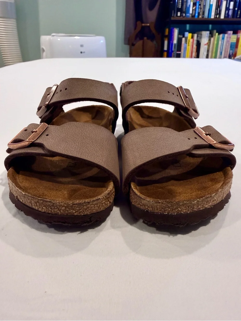 Birkenstock Kids New York Sandals Boys 11 Girls Mocha Two Straps Backstrap